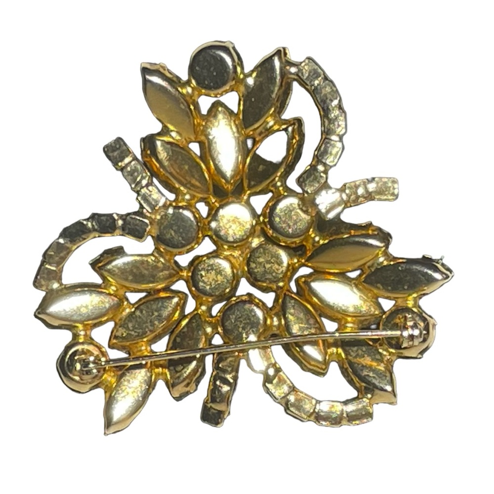 Vintage Brooch Clear AB Rhinestones Gold Tone Large Statement Very Colle… - Picture 7 of 7